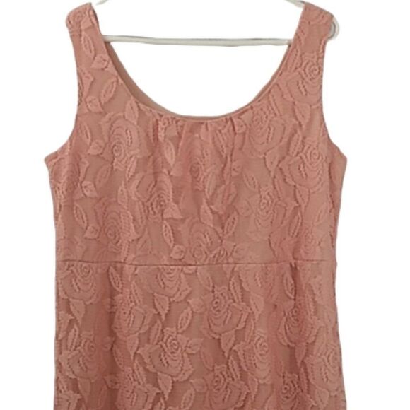 Maurices Women's Peach Lace Sleeveless Scoop Neck Empire Waist Dress XL - Picture 2 of 10